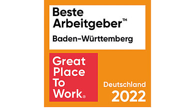 Auszeichnung: Beste Arbeitgeber Baden-Württemberg 2022 – Great place to work®