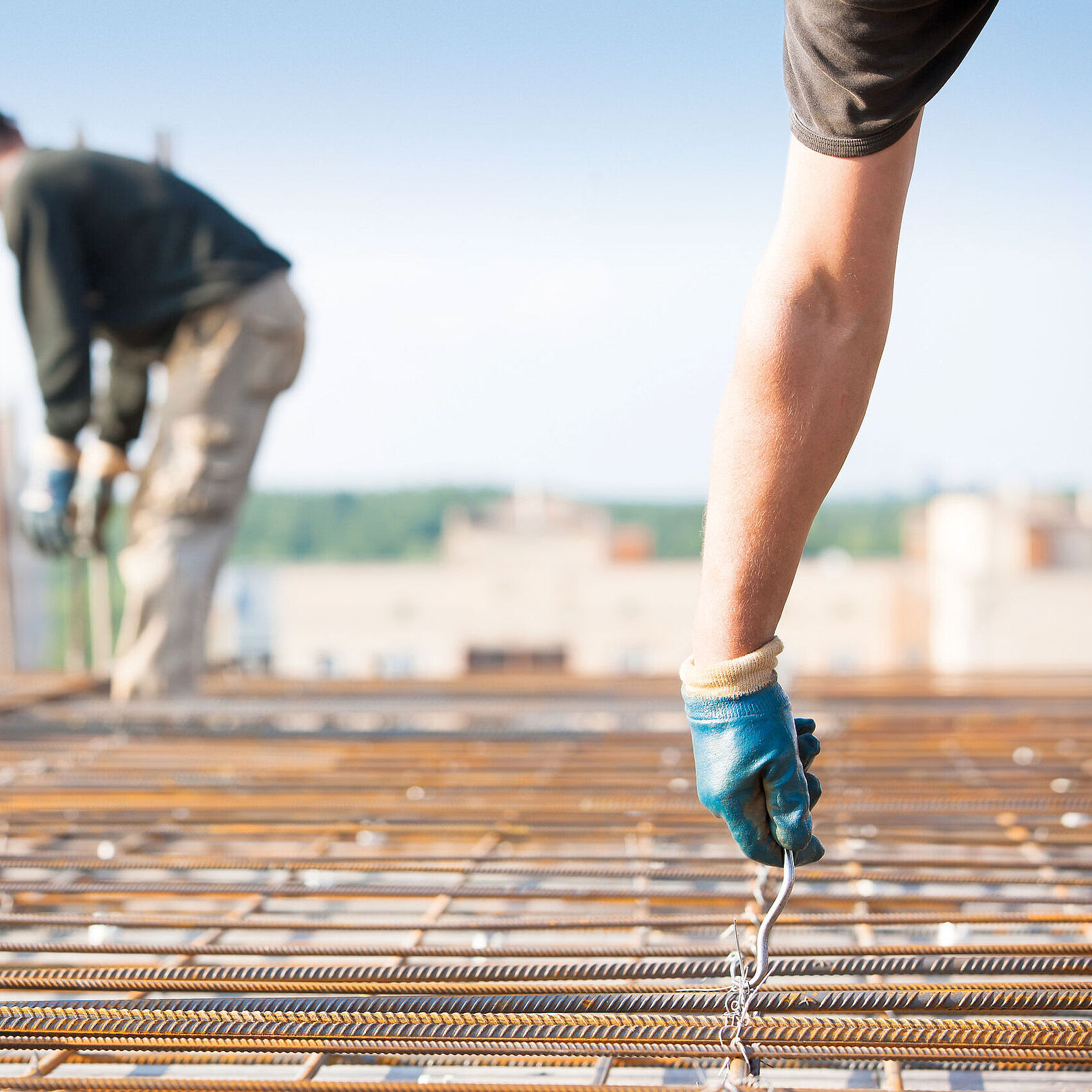 Handwerker im Rohbau 