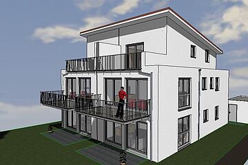 3D- Illustration Doppelhaushälften 