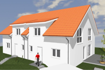 3D Illustration eines Doppelhauses von Böpplebau
