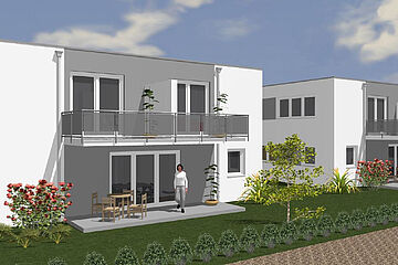 3D-Illustration des geplanten Wohnhauses in Wolfsbühl