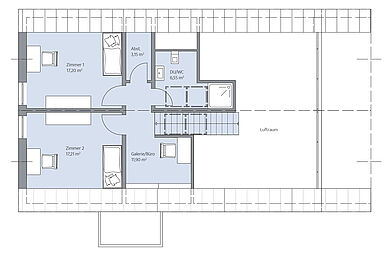 Grundriss Dachgeschoss 1-geschossige Variante MEISTER-HAUS Kollektion