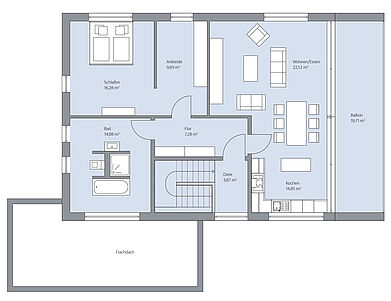 Grundriss Dachgeschoss 2-geschossige Variante MEISTER-HAUS Kollektion